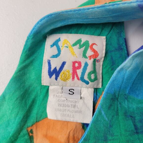 Jams World Sheath Dress Small Rayon Tissue Flower Colorful Resort Hawaiian Beach - Picture 8 of 10